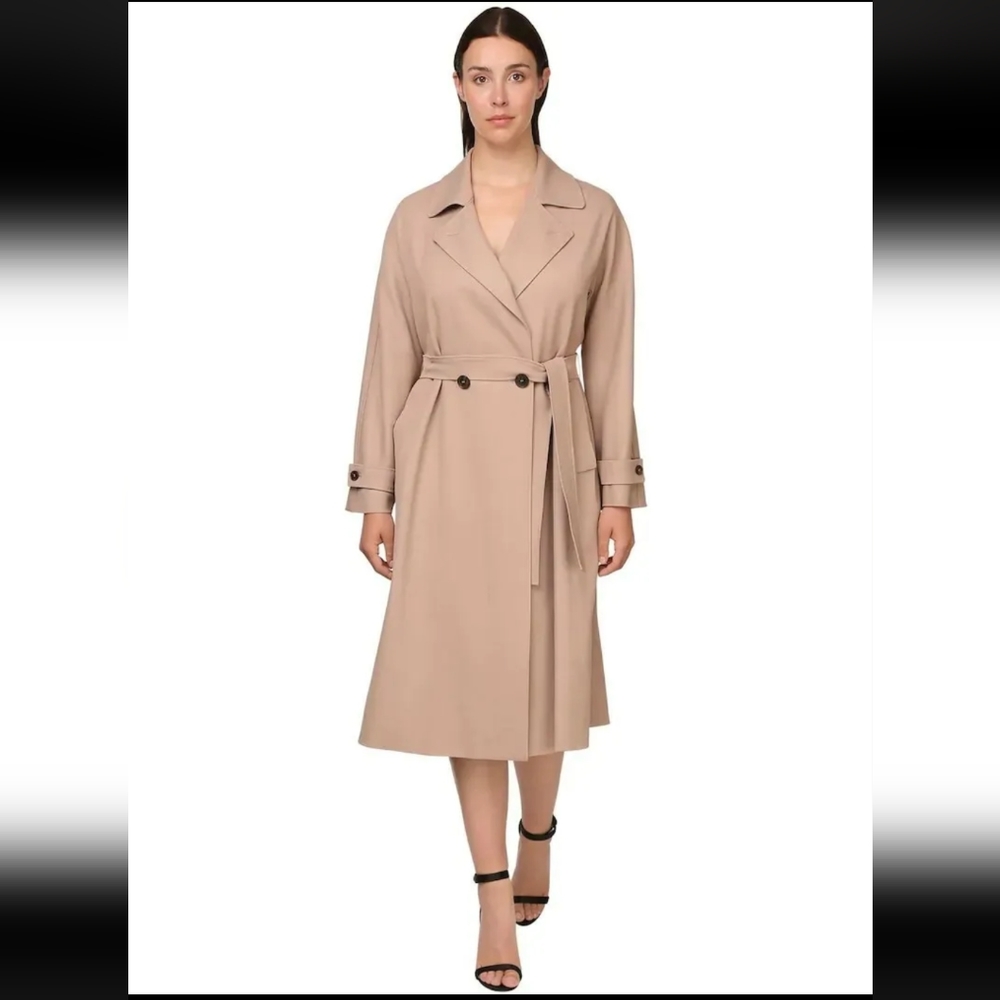 Marina Rinaldi Trench Coat US 8 Beige Made in Italy Designer Spring Staple